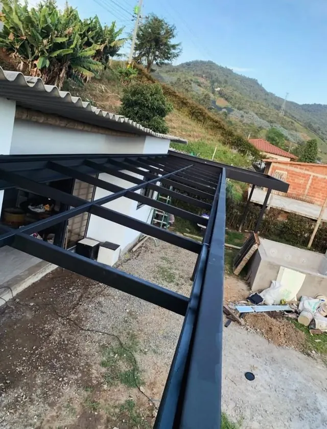 Estructura metalica techo vista aerea